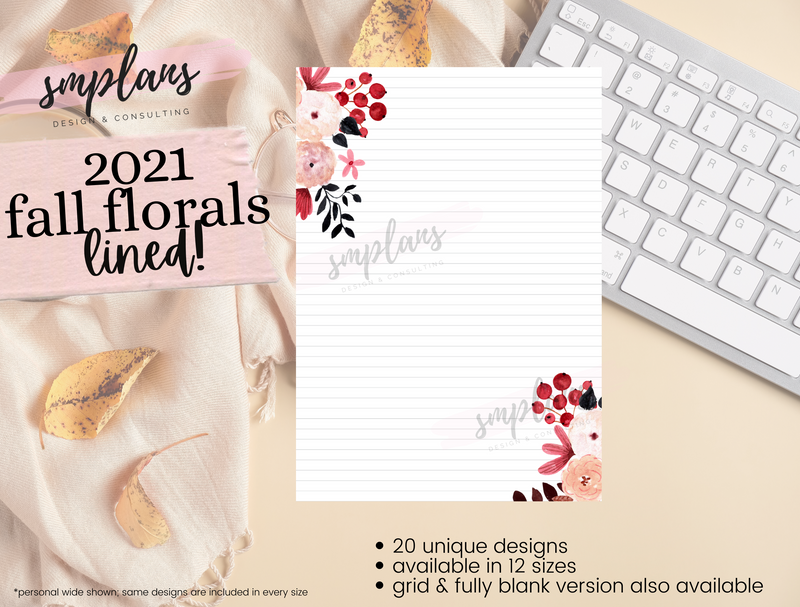 Fall Floral Notes - Lined (2021)