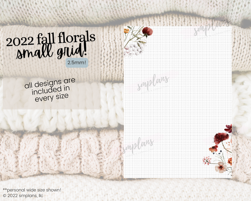 Fall Floral Notes - SMALL GRID (2.5mm) (2022)