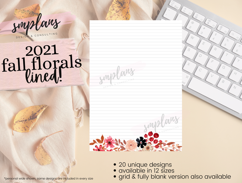 Fall Floral Notes - Lined (2021)