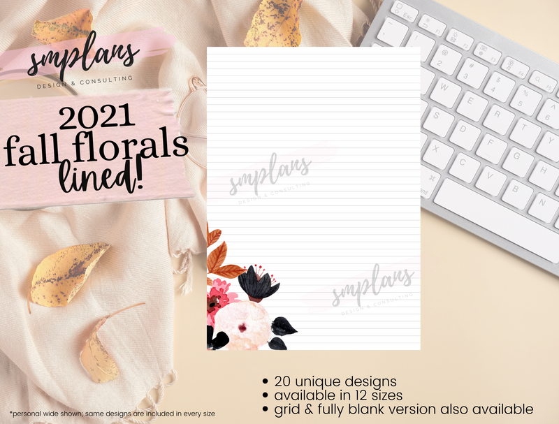 Fall Floral Notes - Lined (2021)