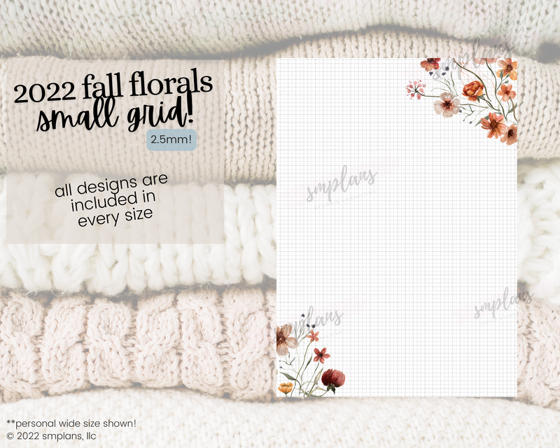 Fall Floral Notes - SMALL GRID (2.5mm) (2022)