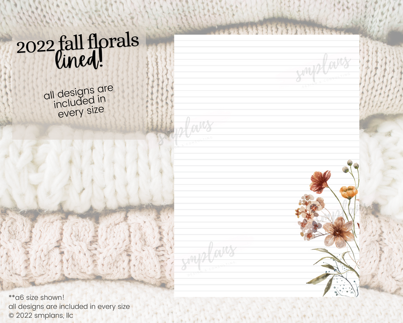 Fall Floral Notes - LINED (2022)