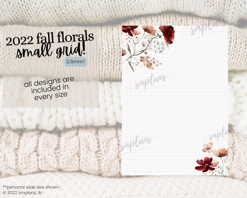 Fall Floral Notes - SMALL GRID (2.5mm) (2022)