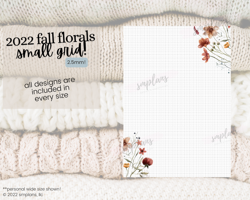 Fall Floral Notes - SMALL GRID (2.5mm) (2022)