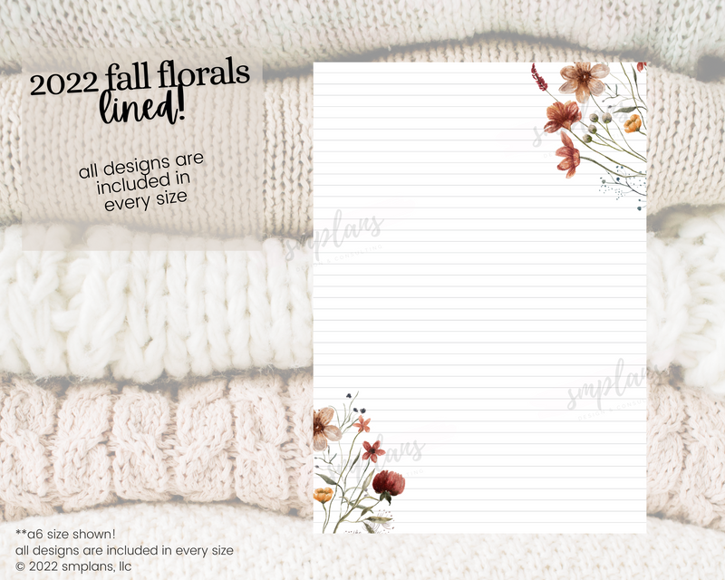 Fall Floral Notes - LINED (2022)