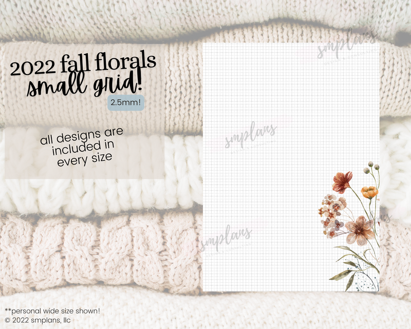 Fall Floral Notes - SMALL GRID (2.5mm) (2022)