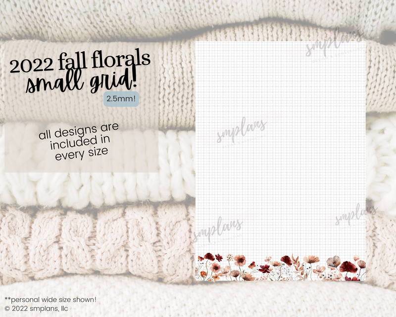 Fall Floral Notes - SMALL GRID (2.5mm) (2022)