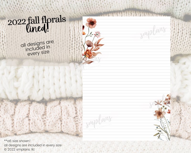 Fall Floral Notes - LINED (2022)