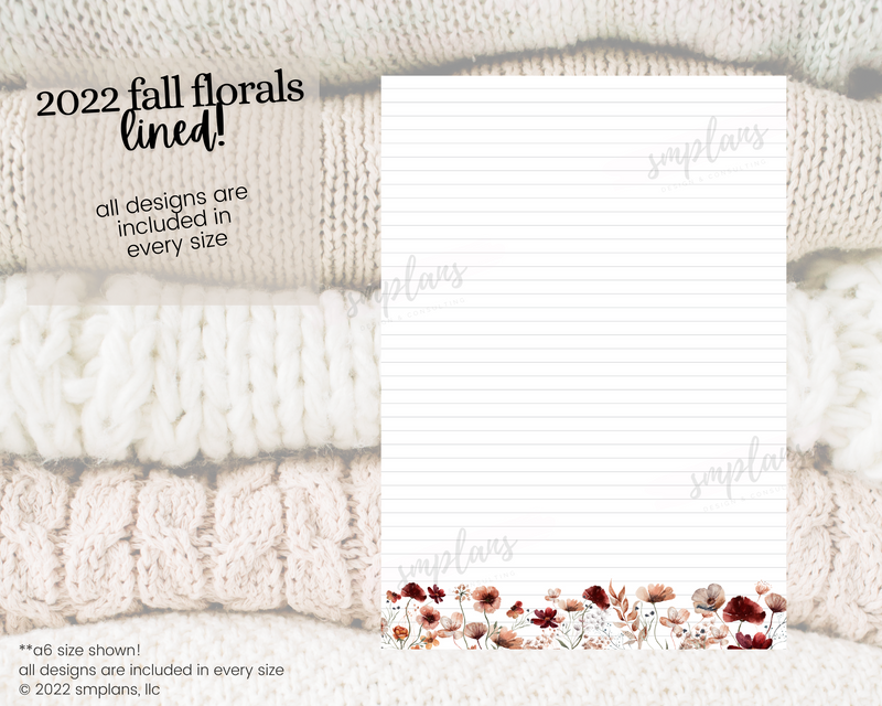 Fall Floral Notes - LINED (2022)