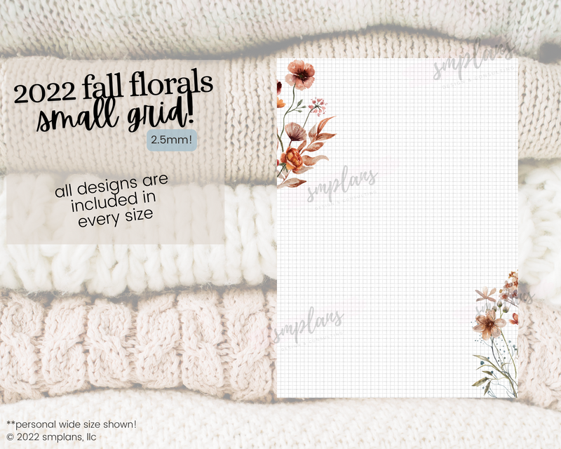 Fall Floral Notes - SMALL GRID (2.5mm) (2022)