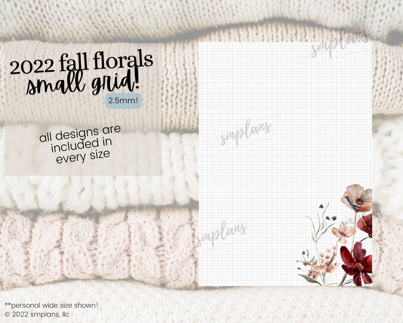Fall Floral Notes - SMALL GRID (2.5mm) (2022)