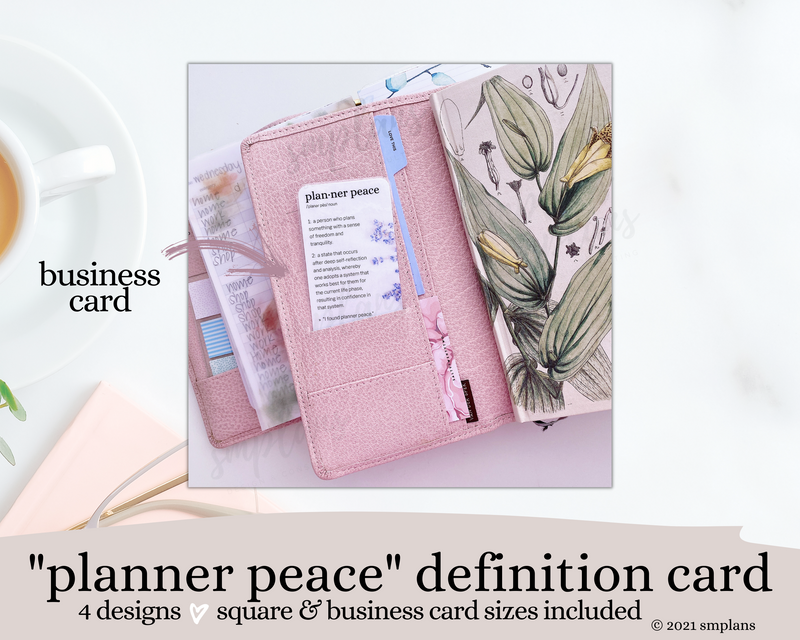 Planner Peace Definition Planner Card - Digital Printable