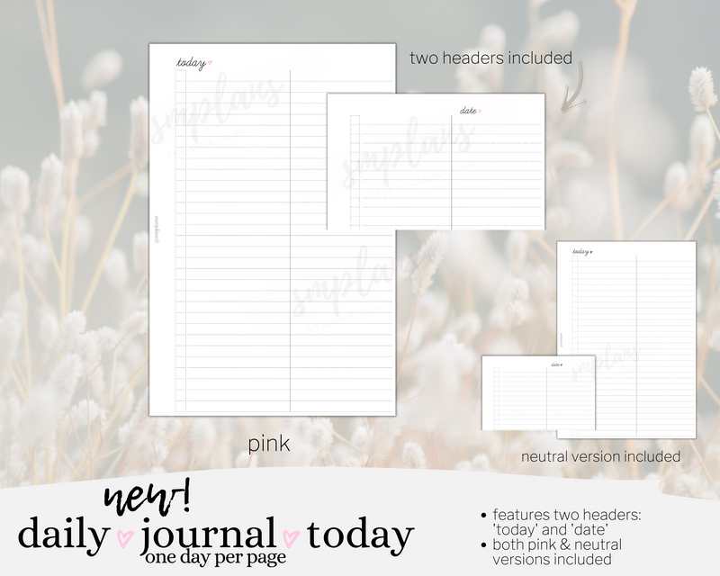 Daily ♡ Journal ♡ Today - 1DPP