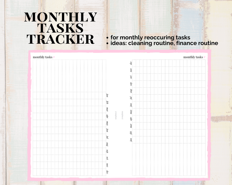 Monthly Tasks Tracker (Reoccurring Tasks)