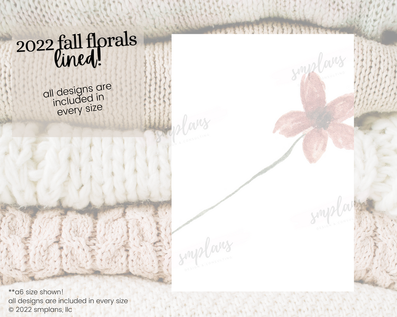 Fall Floral Notes - LINED (2022)