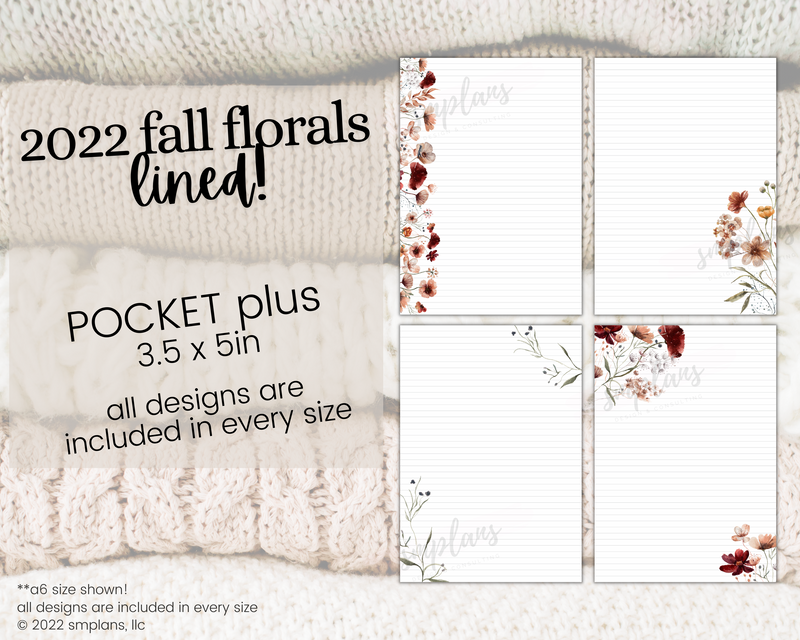 Fall Floral Notes - LINED (2022)