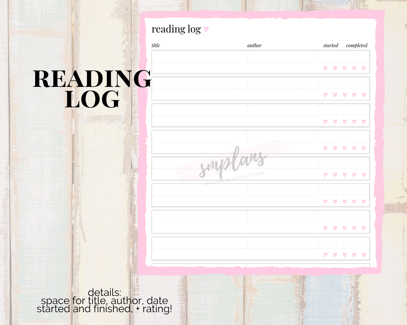 Reading Log - Book Log