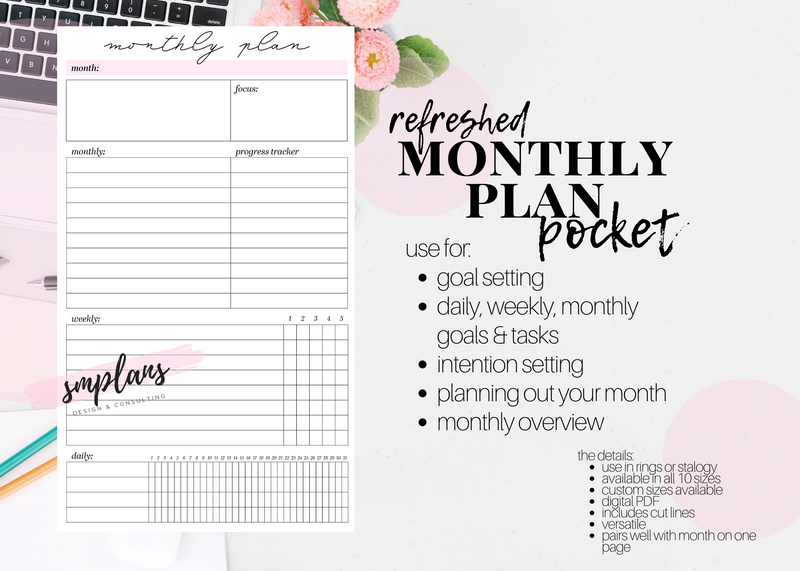 Monthly Plan - Monthly Goals - Monthly Overview