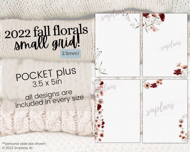 Fall Floral Notes - SMALL GRID (2.5mm) (2022)