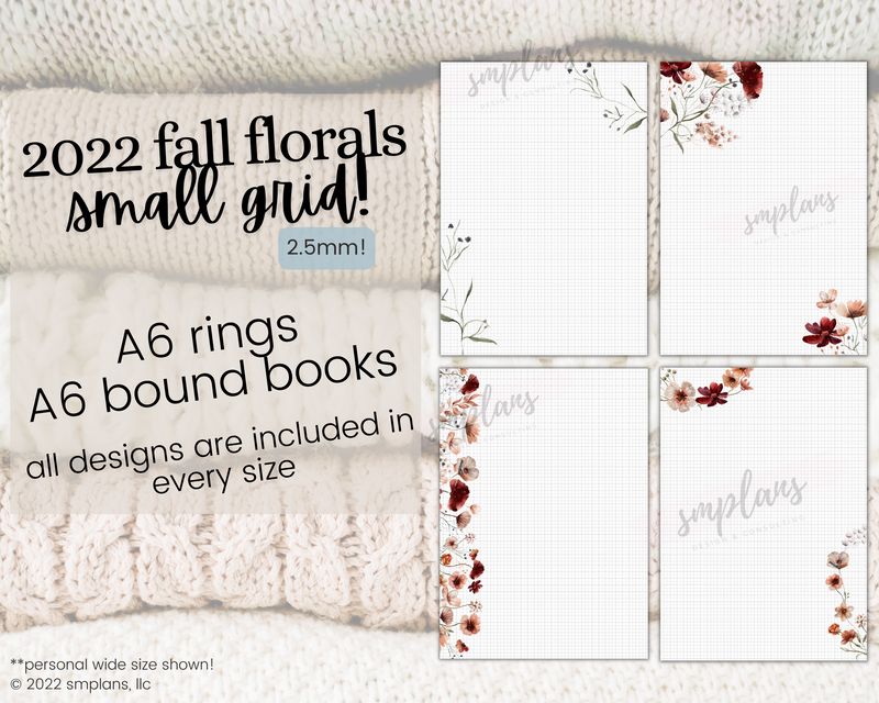 Fall Floral Notes - SMALL GRID (2.5mm) (2022)