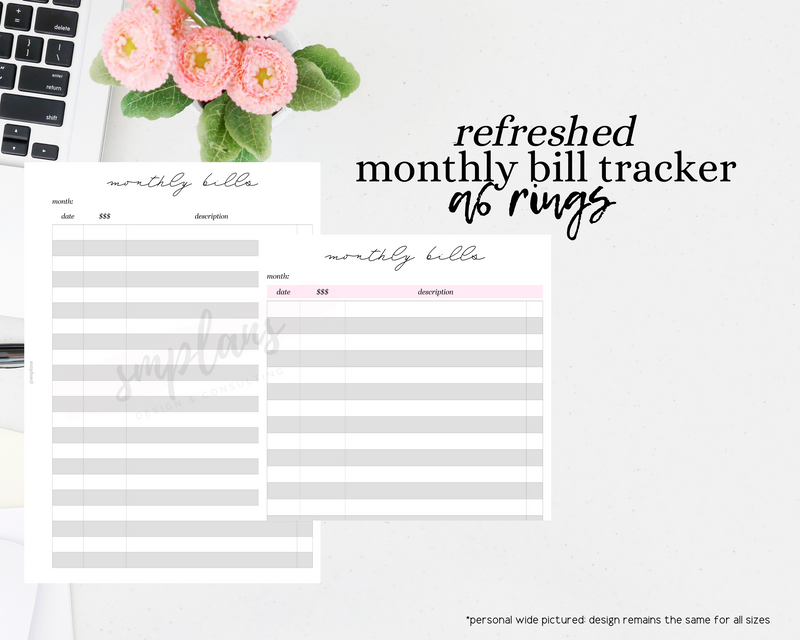Monthly Bill Tracker (Finance Planner) BUDGET Planner