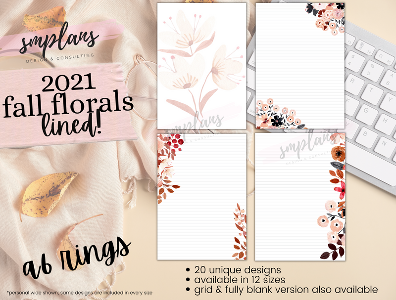 Fall Floral Notes - Lined (2021)