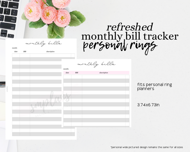 Monthly Bill Tracker (Finance Planner) BUDGET Planner
