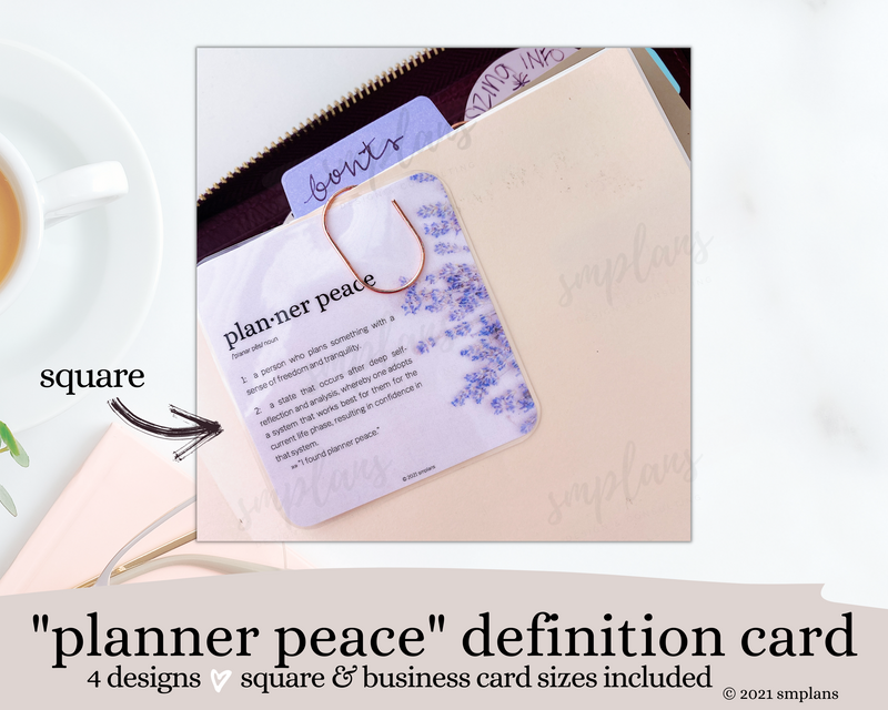 Planner Peace Definition Planner Card - Digital Printable