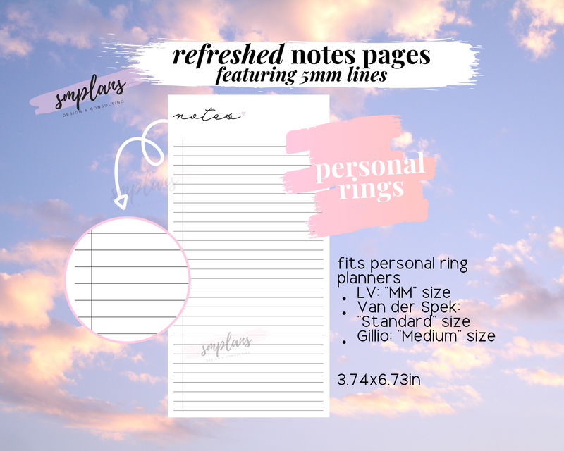 Refreshed Notes Pages (5mm)