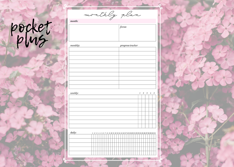 Monthly Plan - Monthly Goals - Monthly Overview
