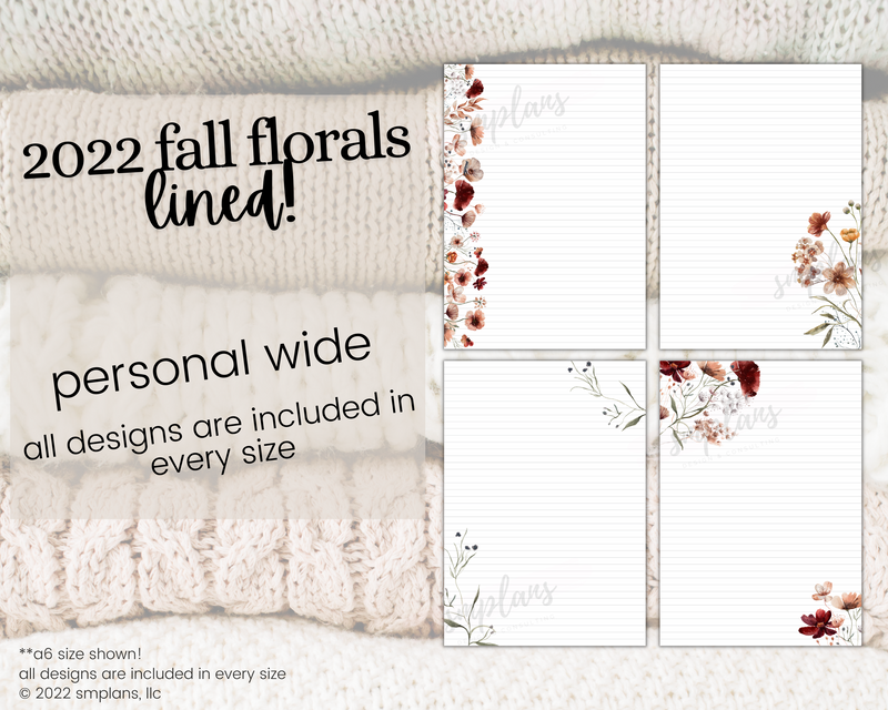 Fall Floral Notes - LINED (2022)