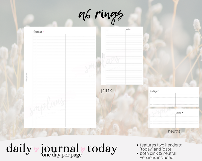 Daily ♡ Journal ♡ Today - 1DPP