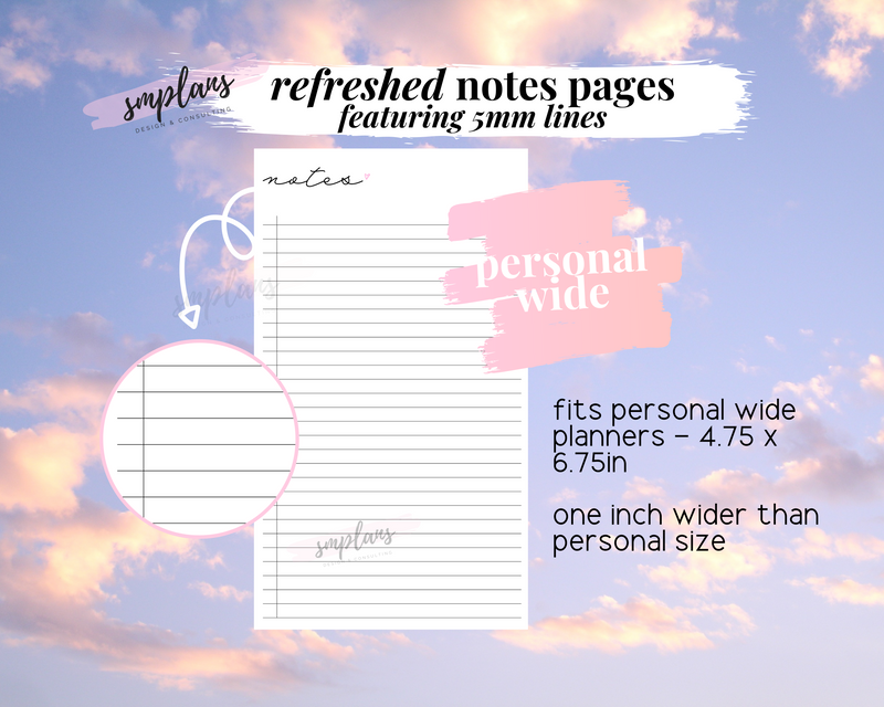Refreshed Notes Pages (5mm)