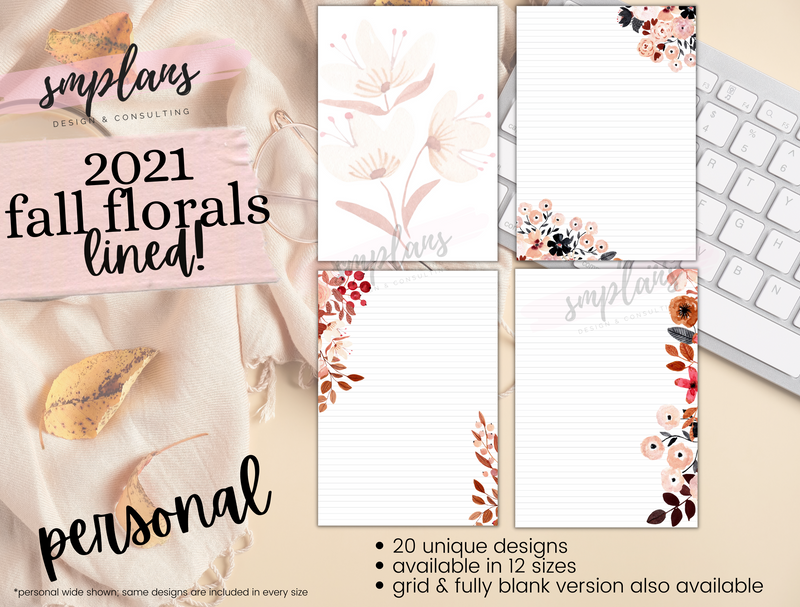 Fall Floral Notes - Lined (2021)