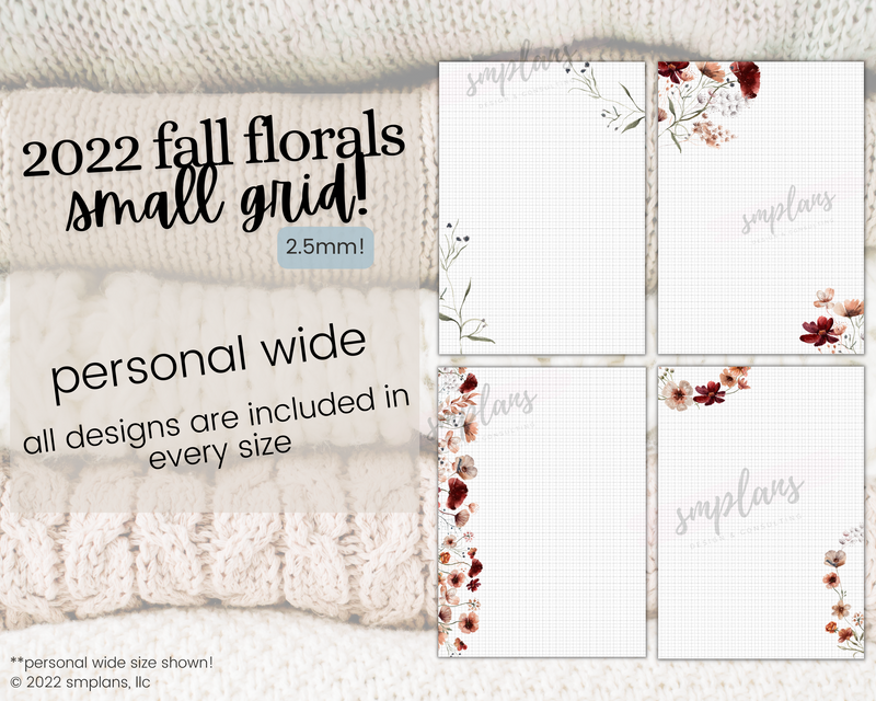 Fall Floral Notes - SMALL GRID (2.5mm) (2022)
