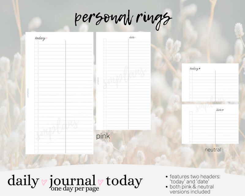 Daily ♡ Journal ♡ Today - 1DPP