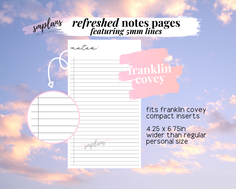 Refreshed Notes Pages (5mm)