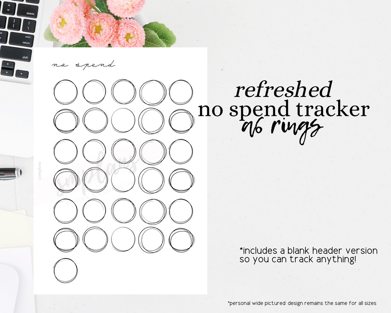 No Spend Tracker - Weight Loss Tracker - Visual Habit Tracker