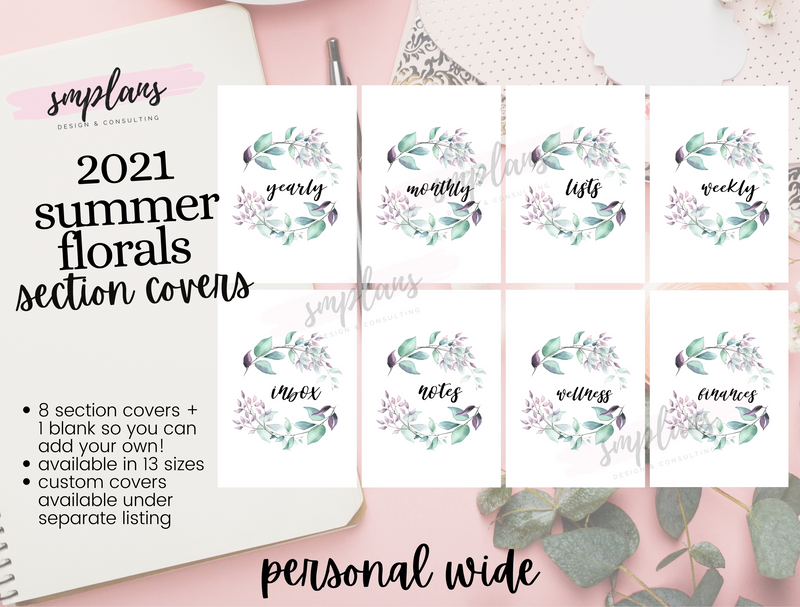 2021 Summer Florals SECTION COVERS