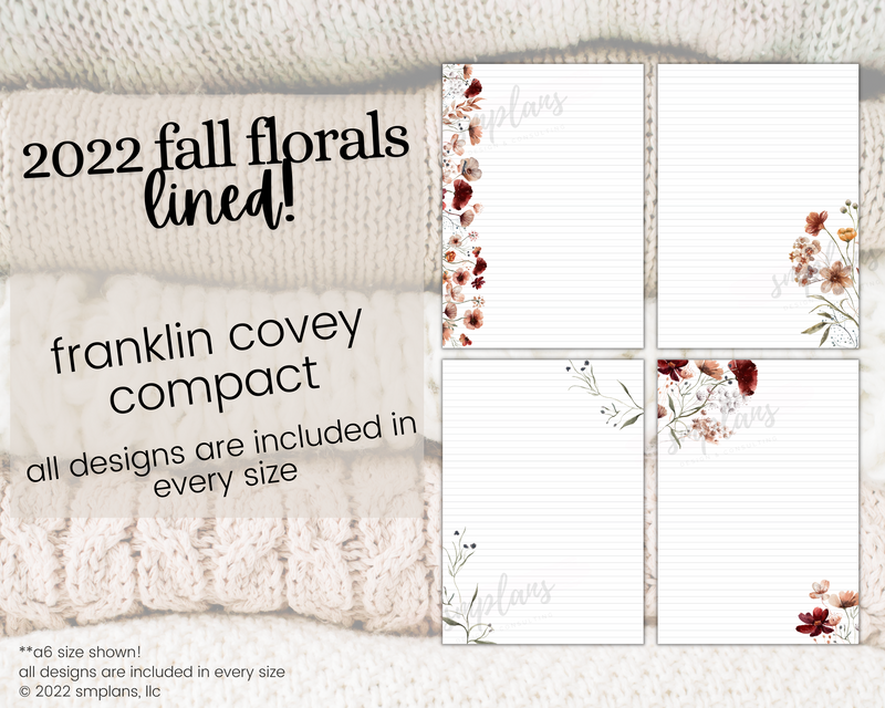 Fall Floral Notes - LINED (2022)