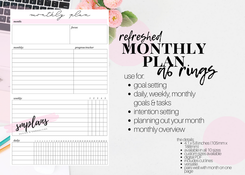 Monthly Plan - Monthly Goals - Monthly Overview