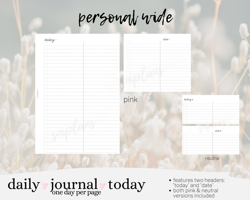 Daily ♡ Journal ♡ Today - 1DPP
