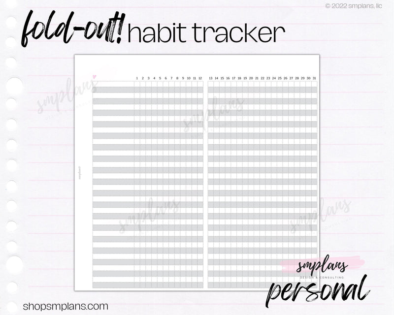 Fold-Out Habit Tracker