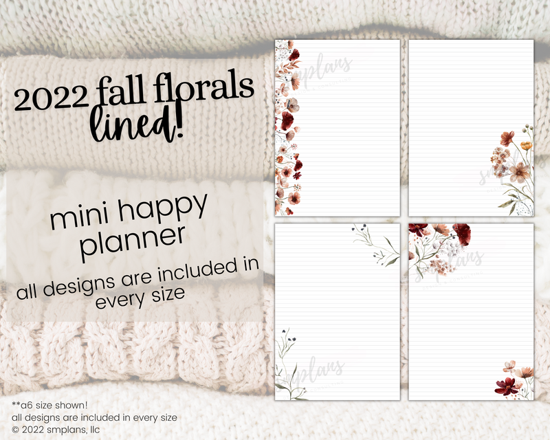 Fall Floral Notes - LINED (2022)