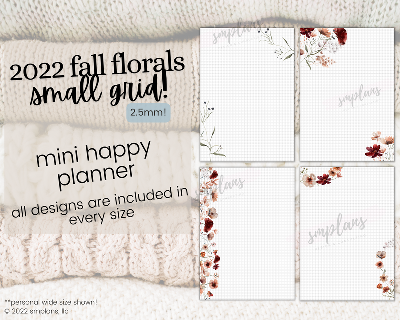 Fall Floral Notes - SMALL GRID (2.5mm) (2022)