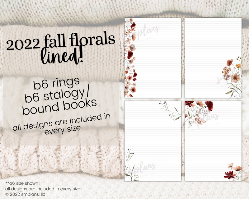Fall Floral Notes - LINED (2022)