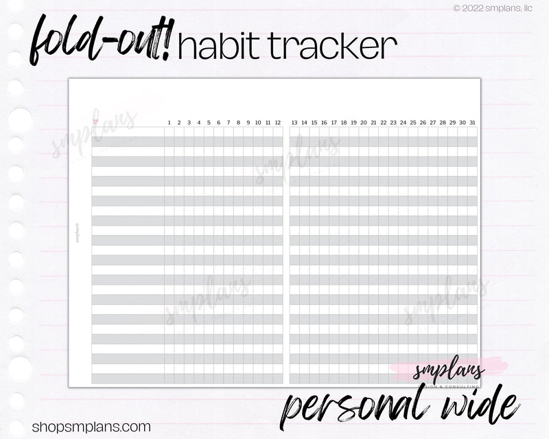 Fold-Out Habit Tracker