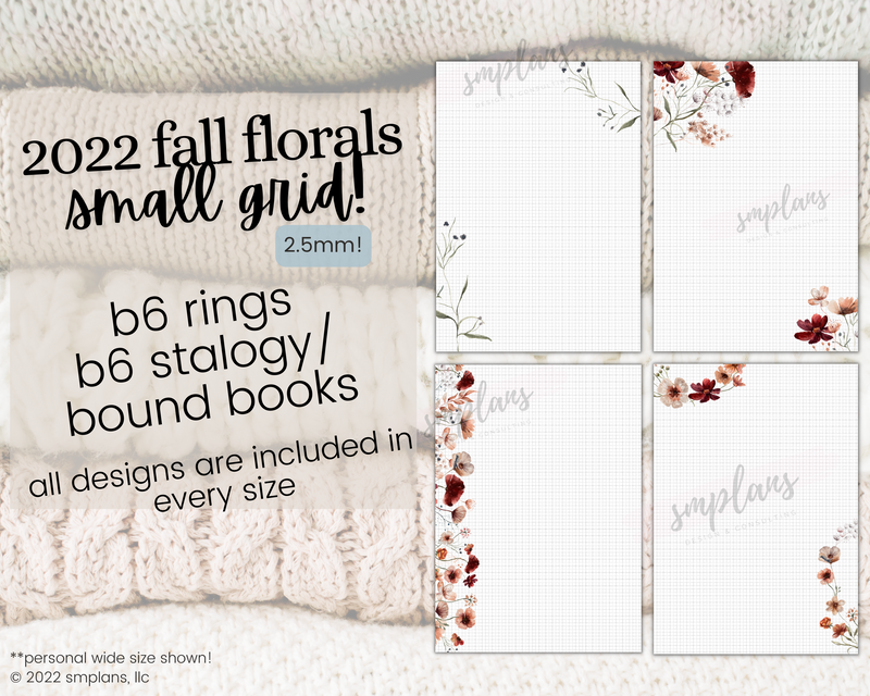 Fall Floral Notes - SMALL GRID (2.5mm) (2022)