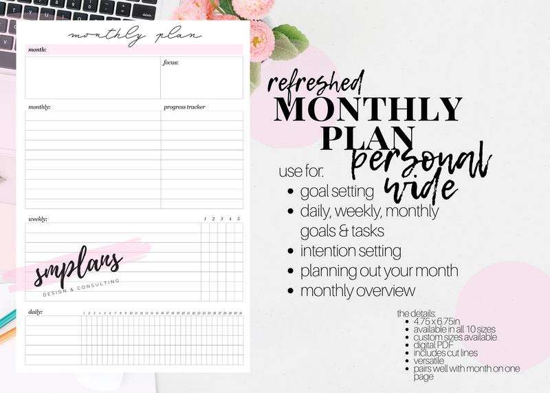 Monthly Plan - Monthly Goals - Monthly Overview
