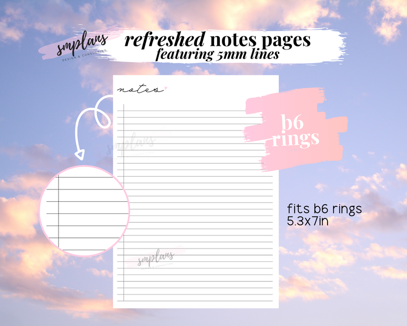 Refreshed Notes Pages (5mm)